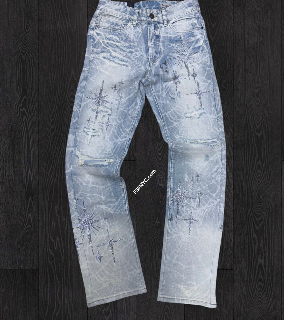 Rise - Star Rhinestone Denim - D Blue - S426