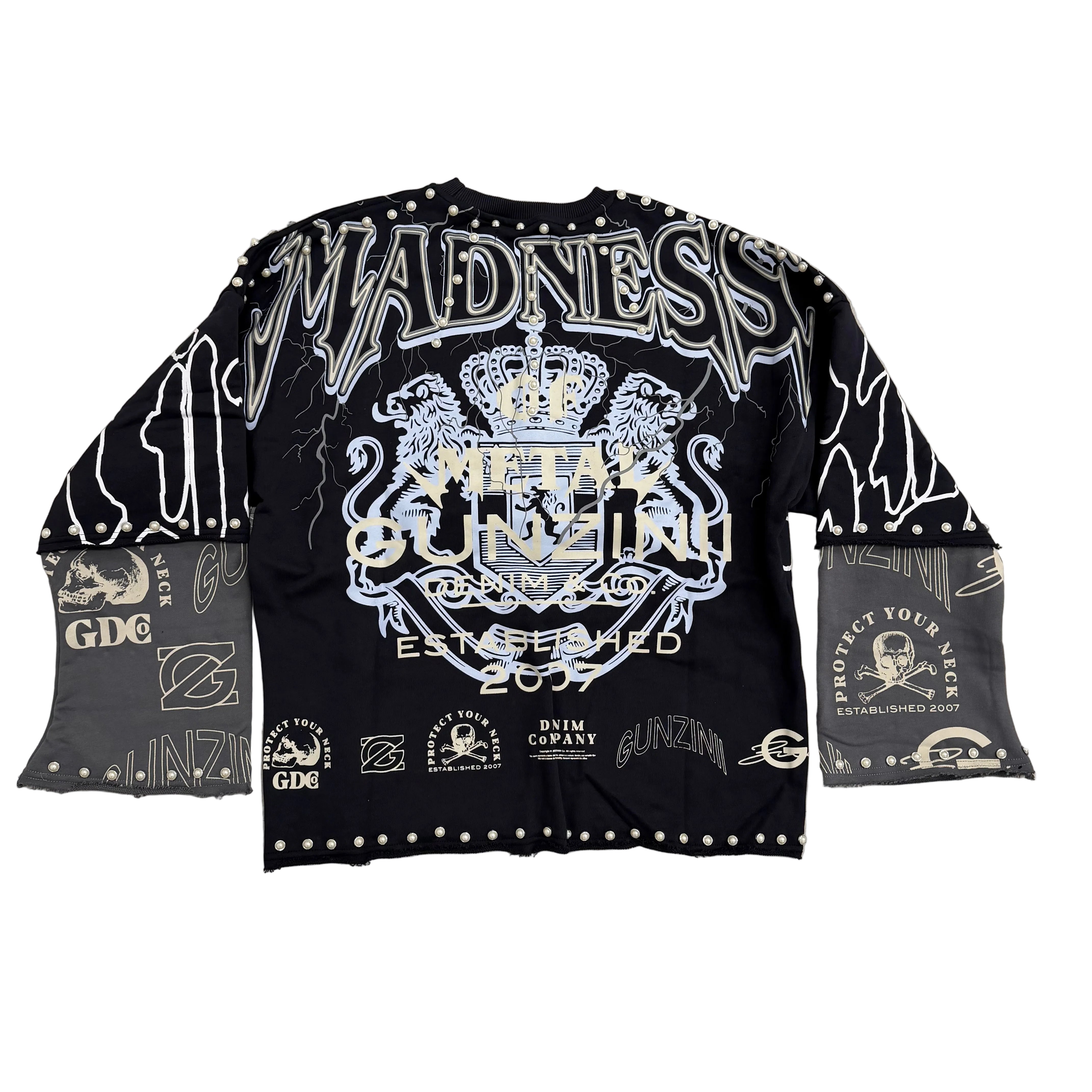 Gunzini - HEAVY METAL Crop L/S Tee - Black  - Gz915