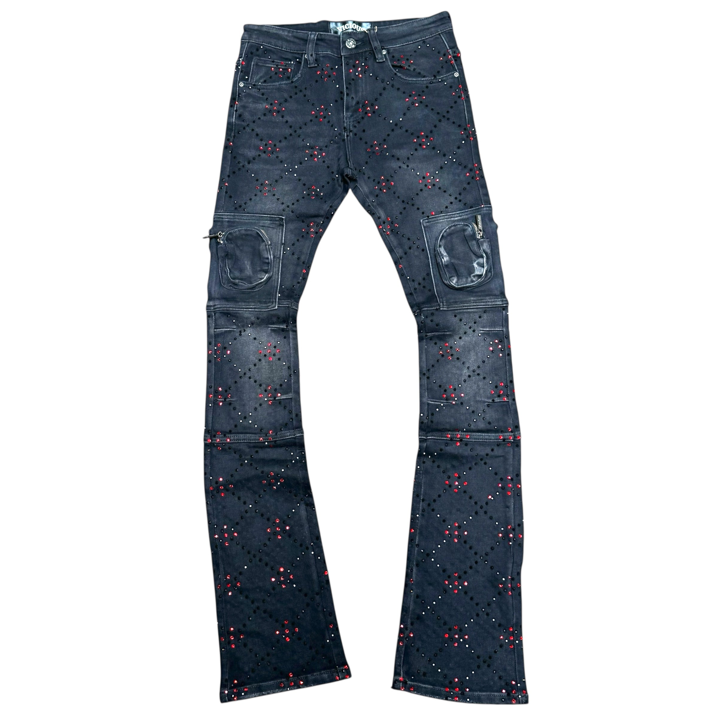 Vicious - STACKED UTILITY RHINESTONE DENIM - VC755