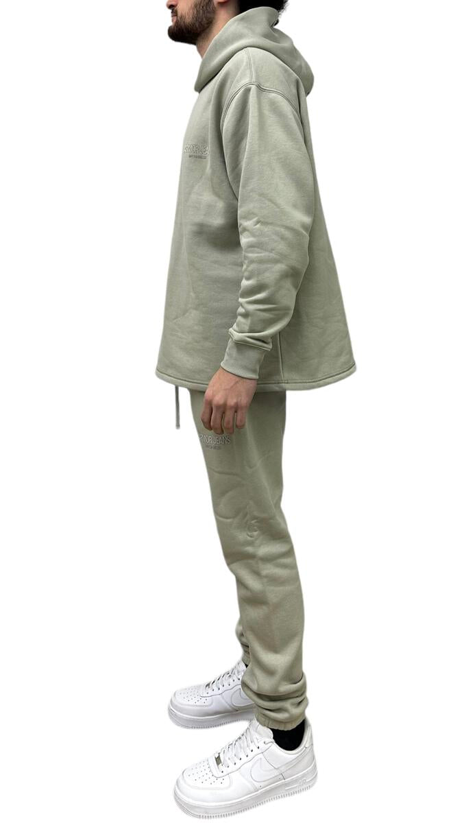 Oversize Hood w Jogger Sweats set Light Sage 713