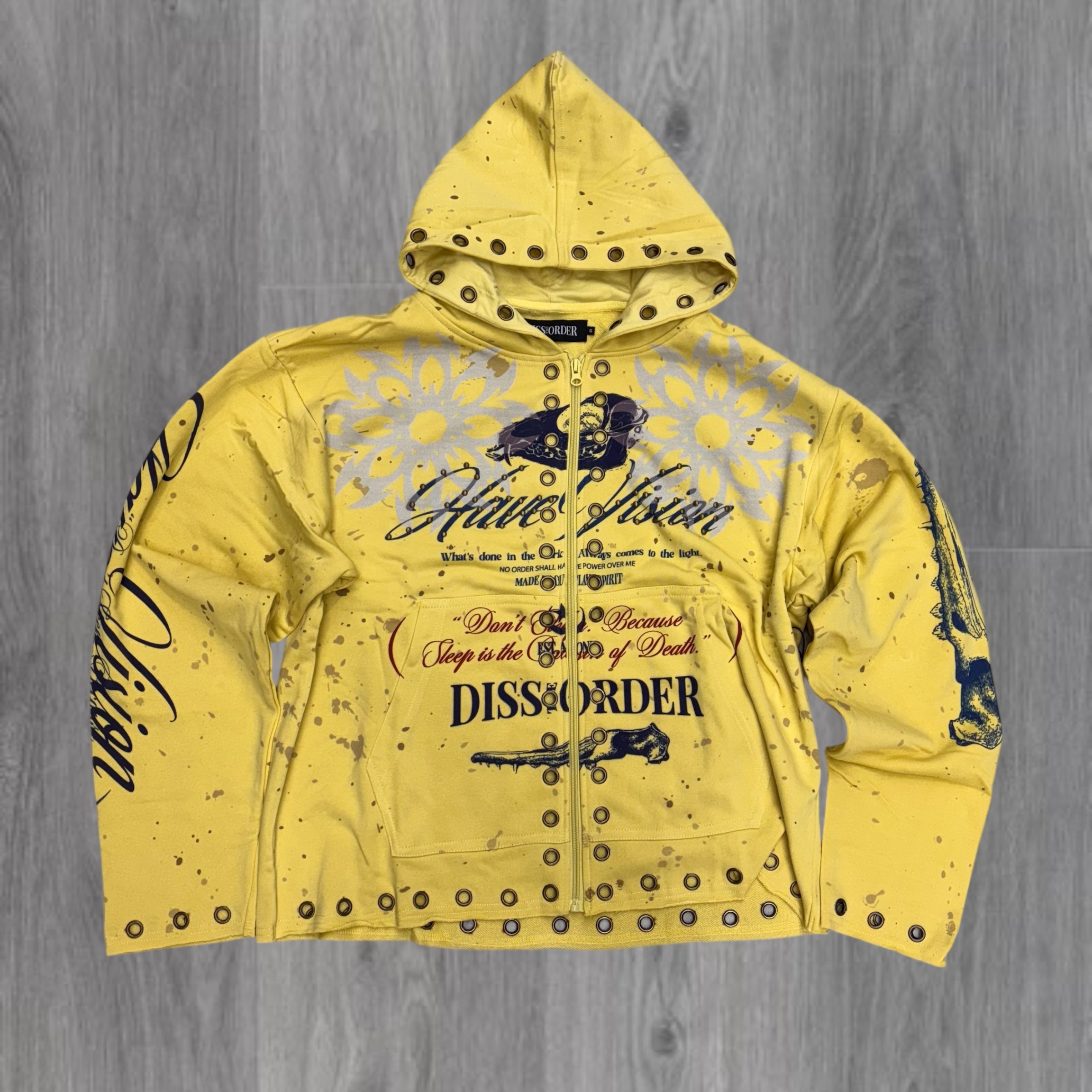 DISORDER - IN THE DARK Zip Hoodie - YEL - 368