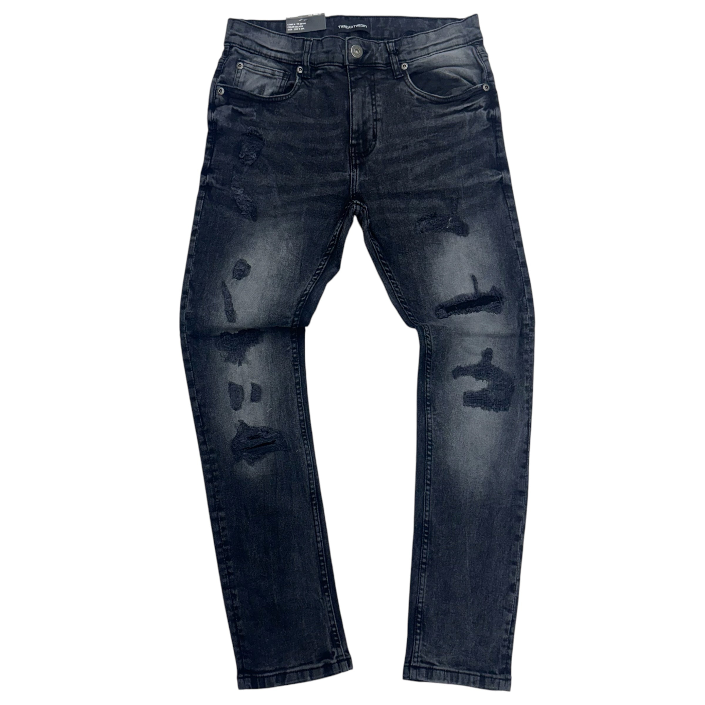 Mischief skinny Rip and repair Denim Black 50106 z