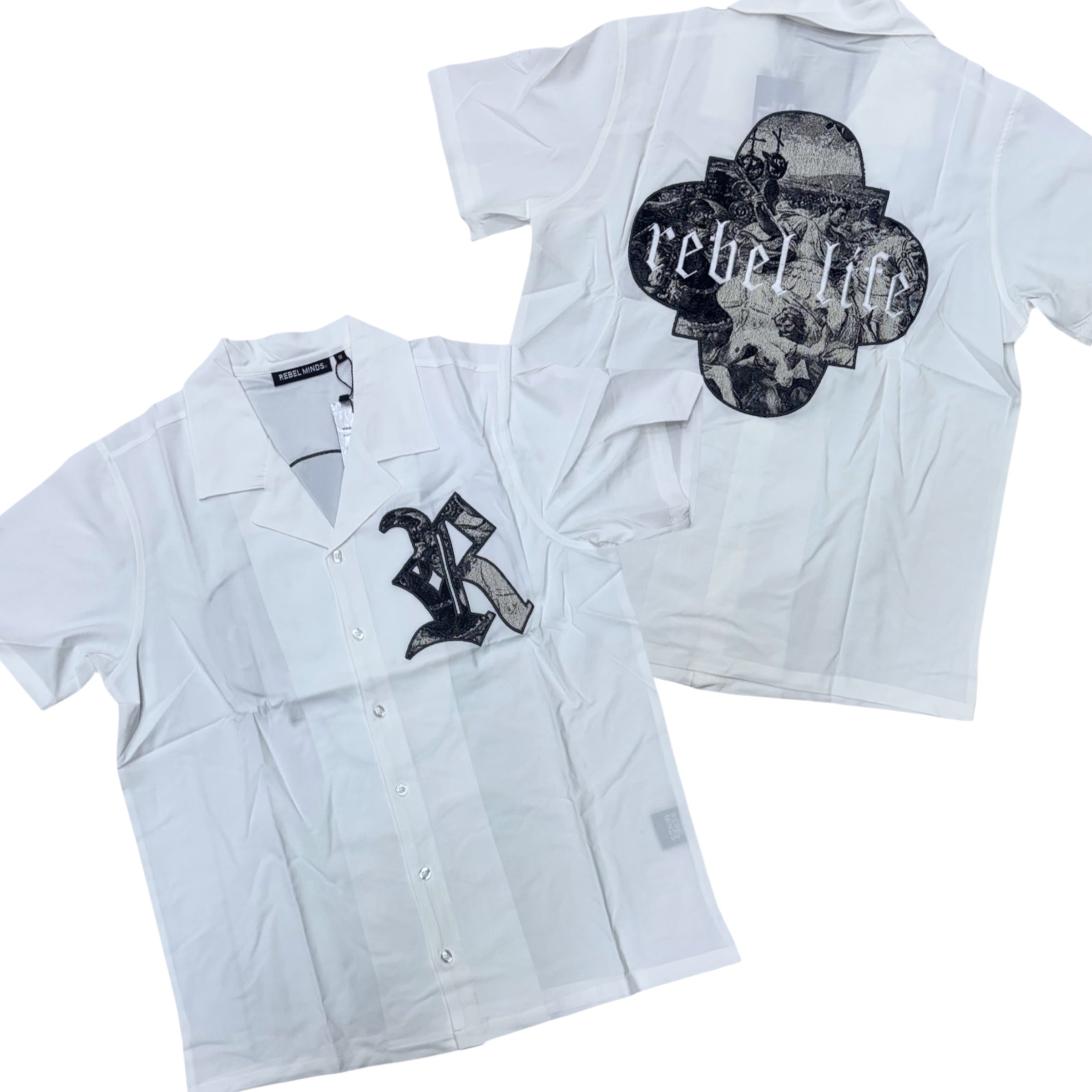 Rebel Button-Down Shirt White 731