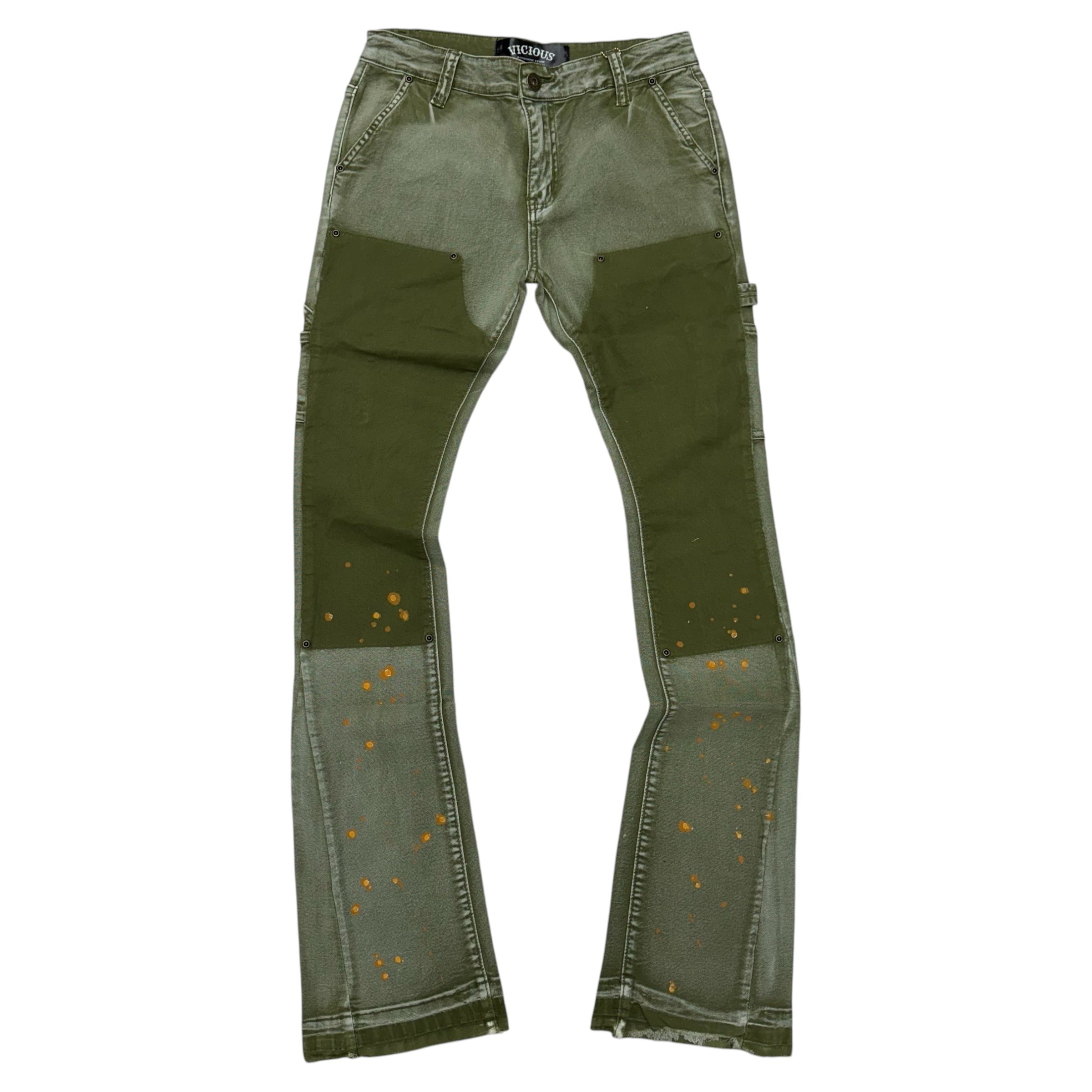 Vicious Stacked Carpenter Denim Army VC660