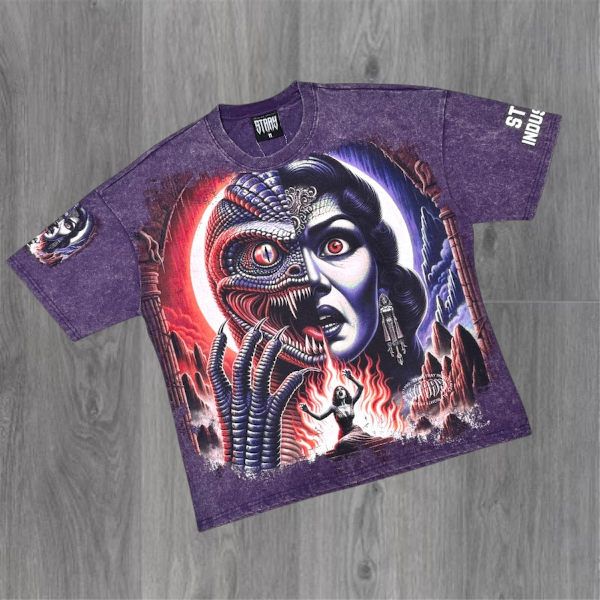 Stray -  Lady Robot T-shirt - Dk Purple 1734