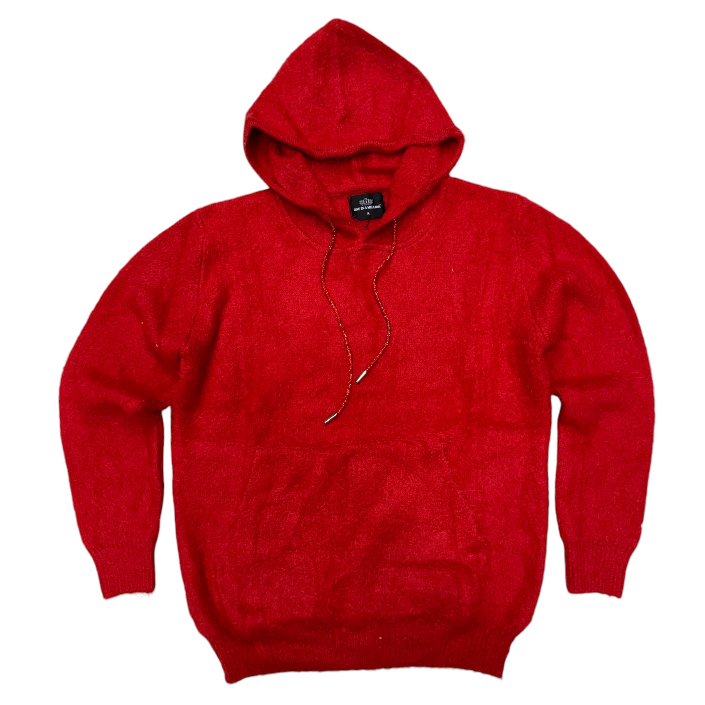 Baruda Crystal Mohair Hoodie Red 641