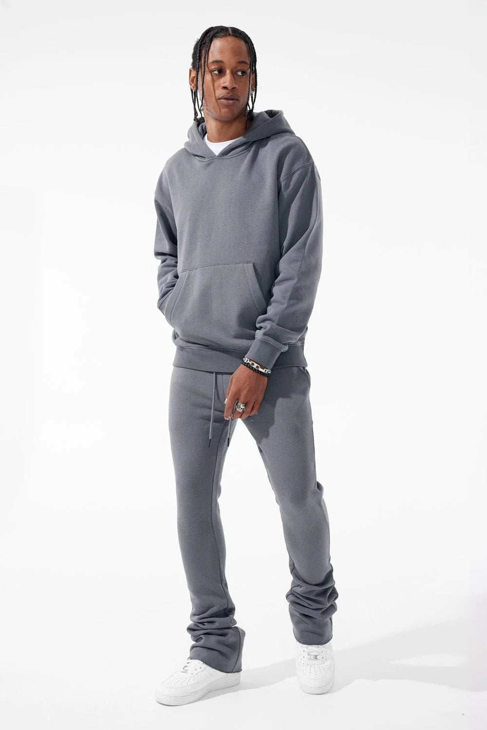 JC Uptown Stacked sweat suit charcoal 8861 8860