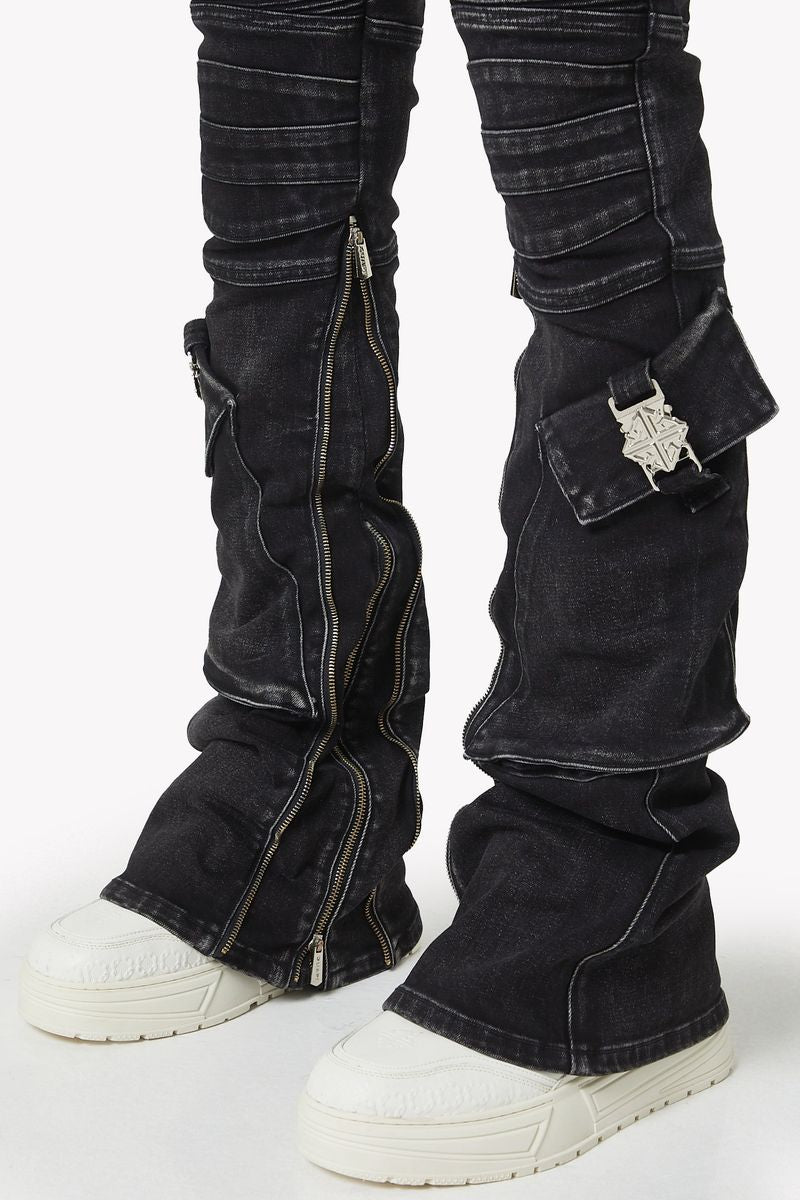 GUAPI - The Oblivion Biker Denim - Black