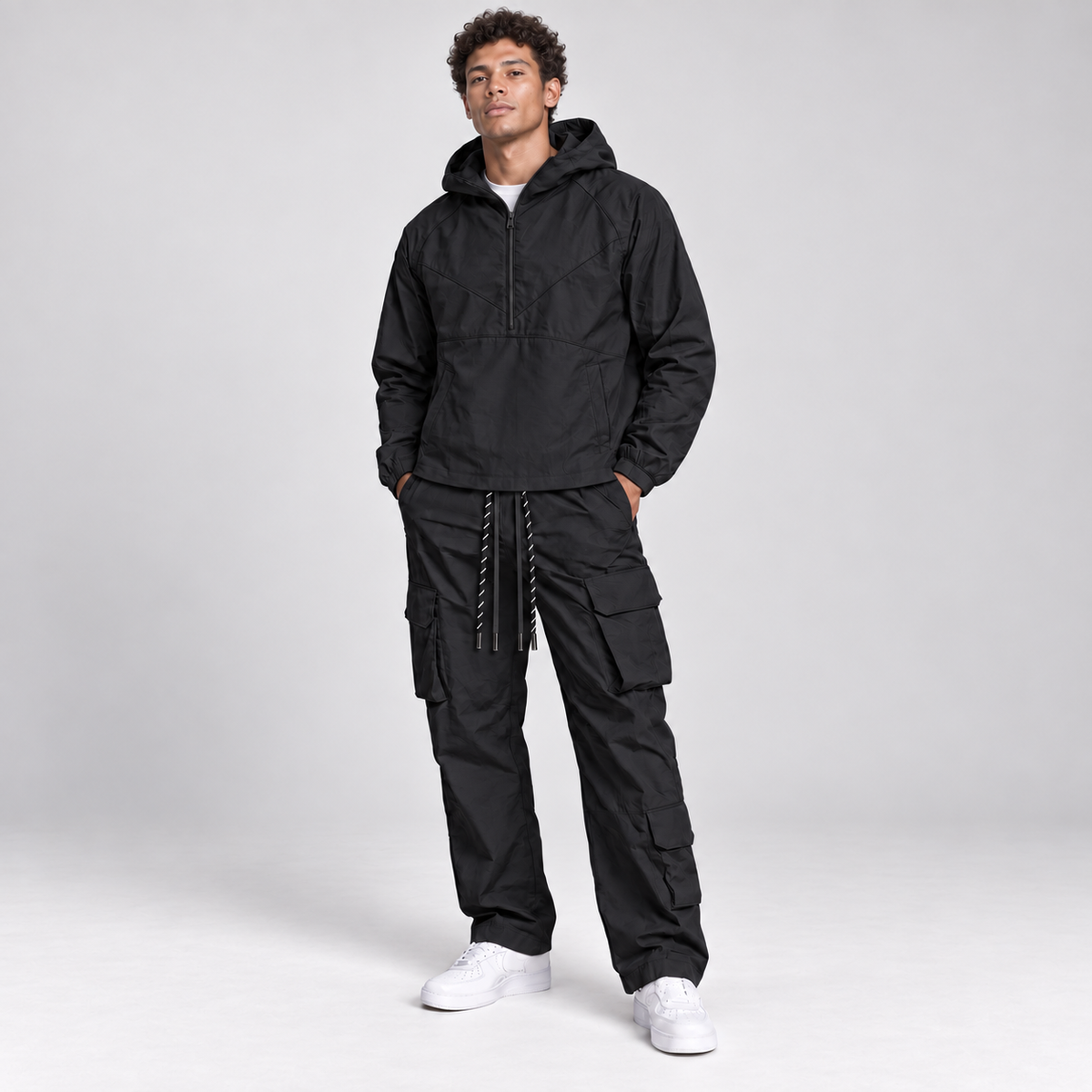 Baruda - windbreaker Anorak Set - Black - 802