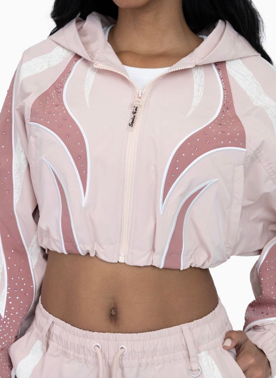 The Red - Rhinestone Windbreaker Set - Blush Powder F315