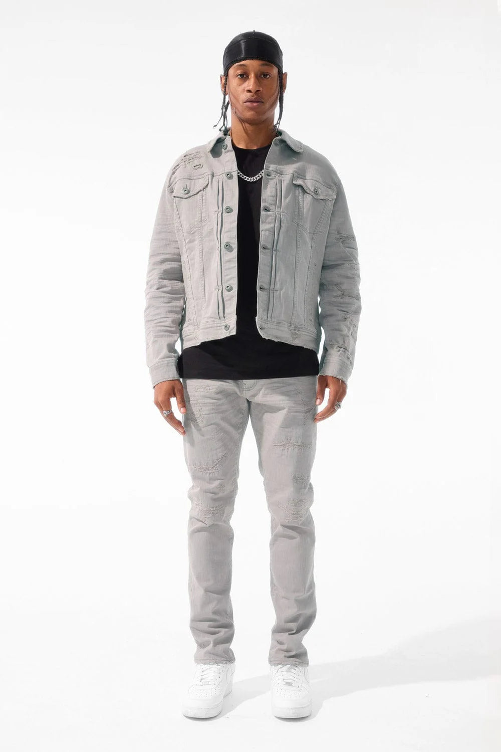 JC Clean Denim Jacket Grey JJ990R