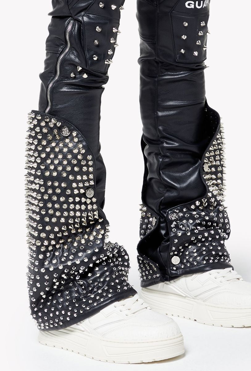 GUAPI - The Black Arc Leather Pants - Black