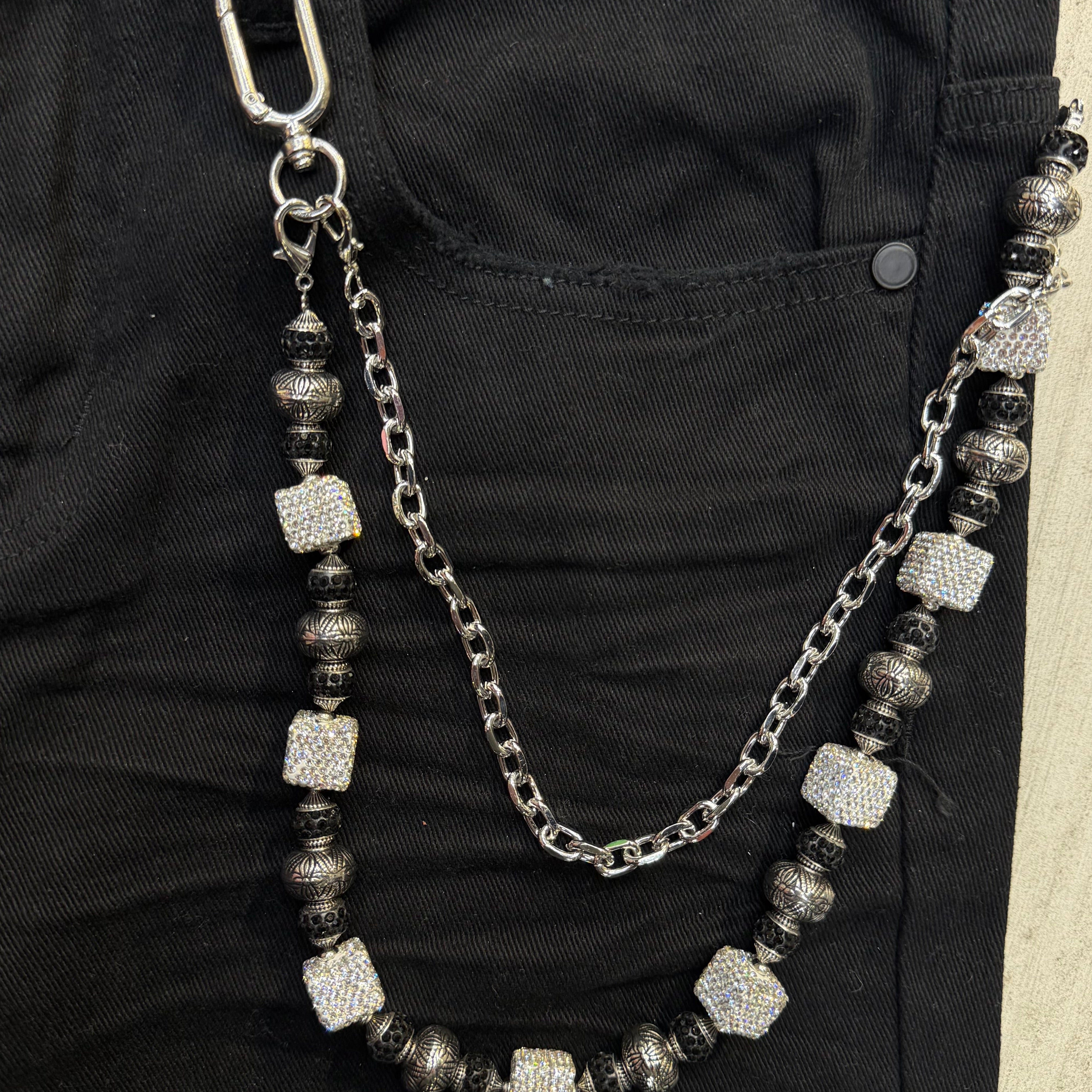 Wallet Chain - Dice Black