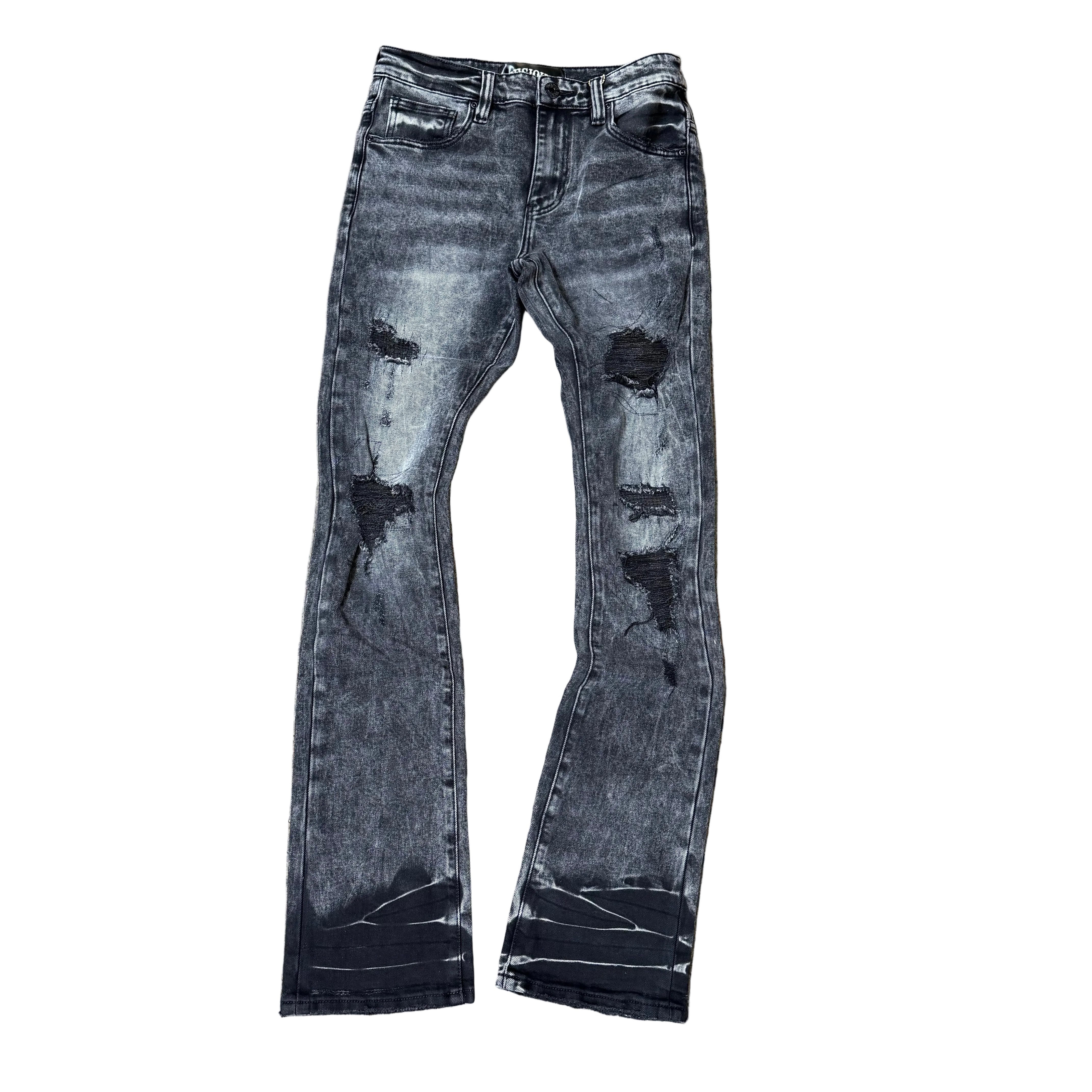 Vicious -  Rips Flare Denim   - Vintage Black - Vc1032