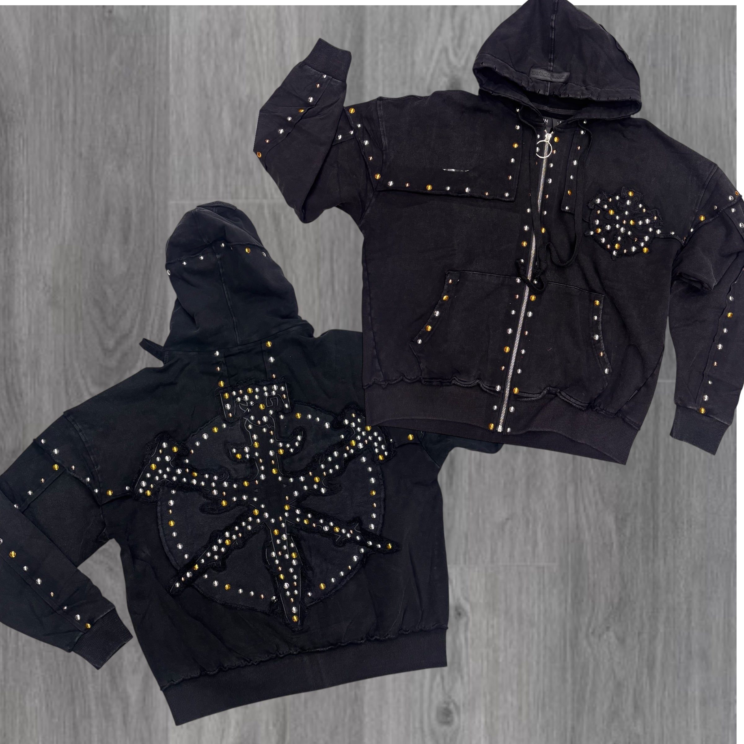 HDSN - Studs Zip Hoodie - Black