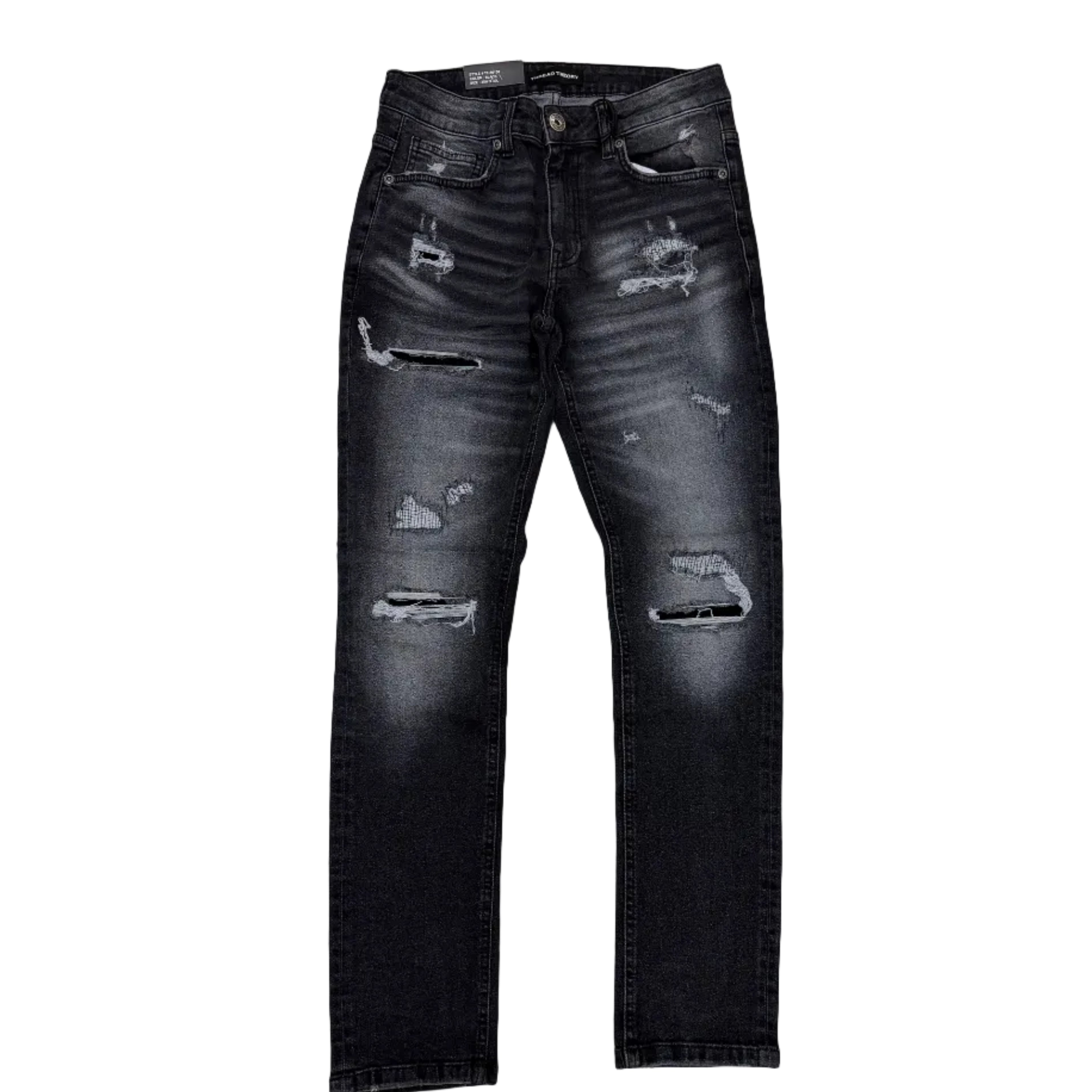 Threads - Slim Fit Distress Denim - Black - 50130