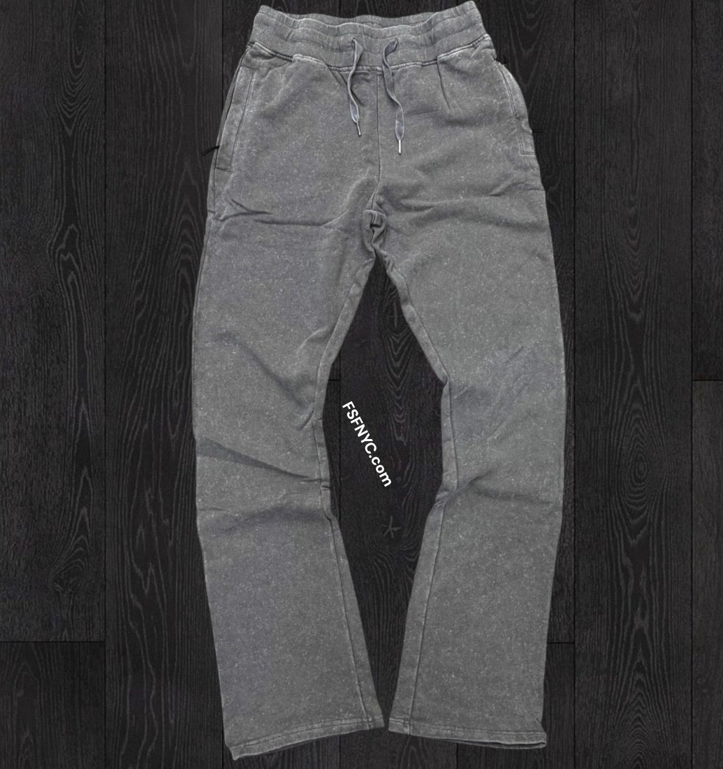 Narr - Mineral Wash Stacked Sweat Pants - Steel Grey - 0713