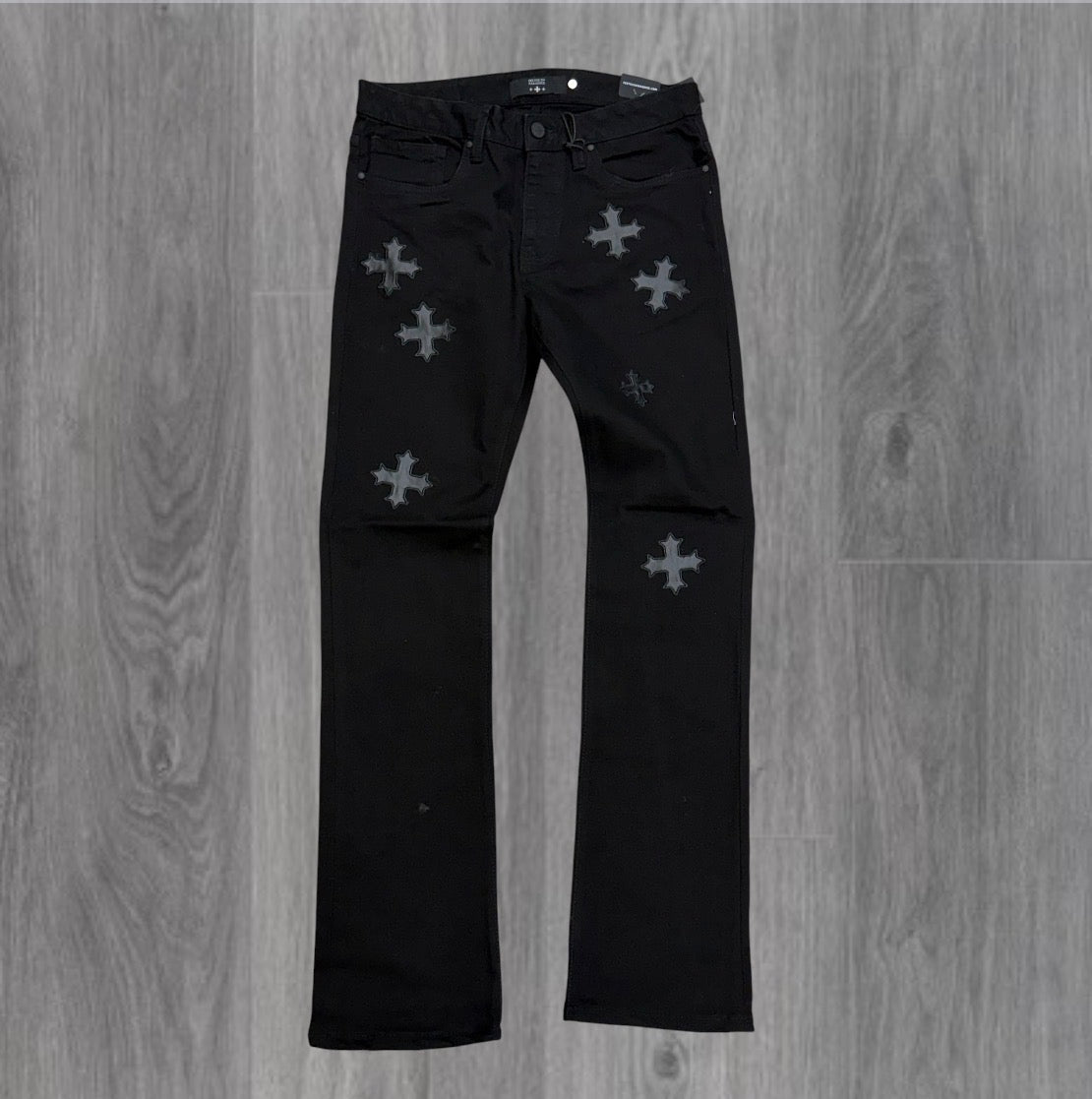 SYP - Flare Patch Denim - Jet Black 2344