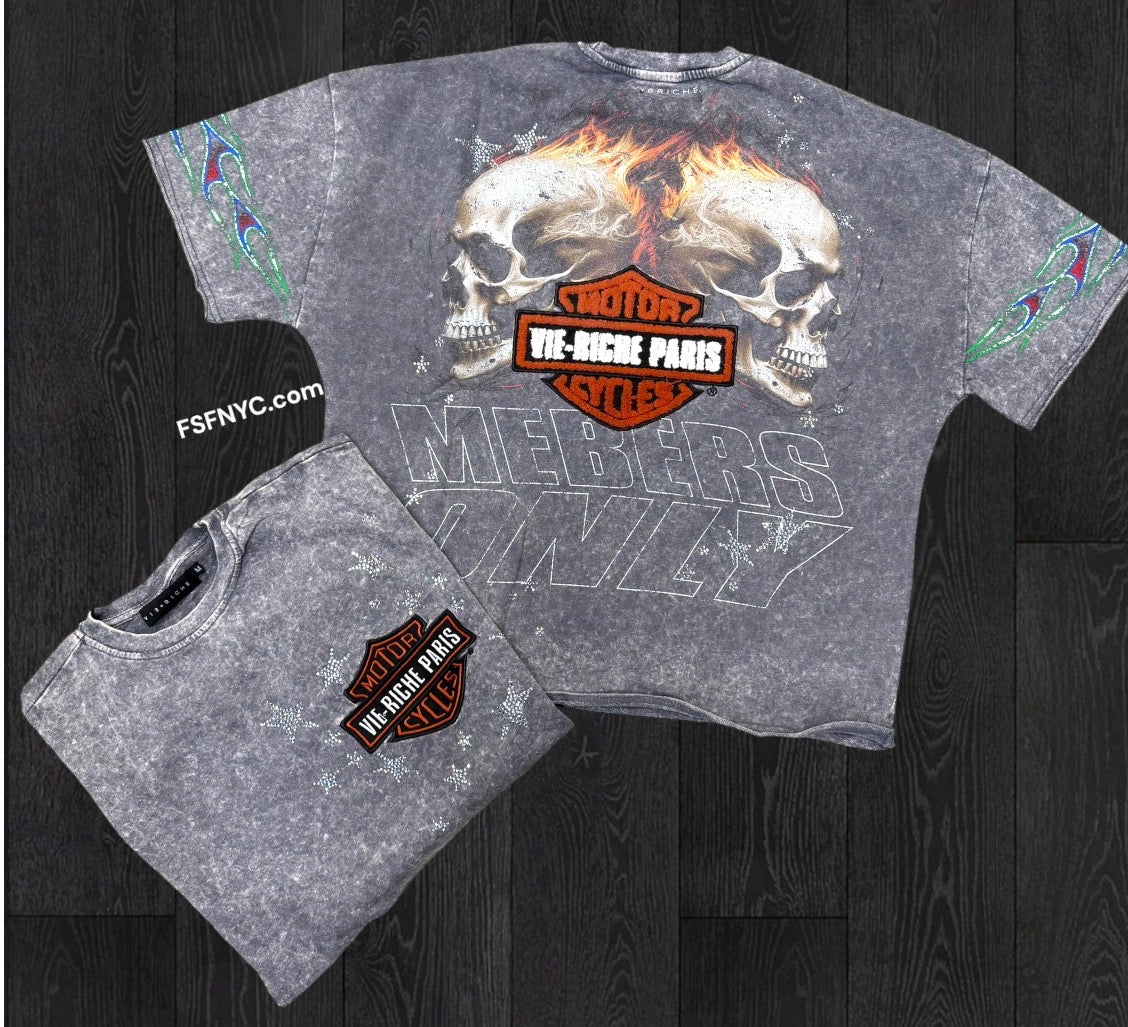 VR - Skull Cycle T-shirt - Grey - 1405