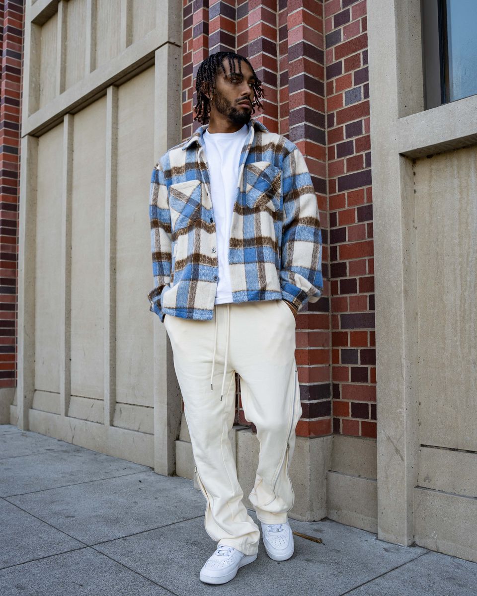EPTM Stacked Zip Sweatpants Cream