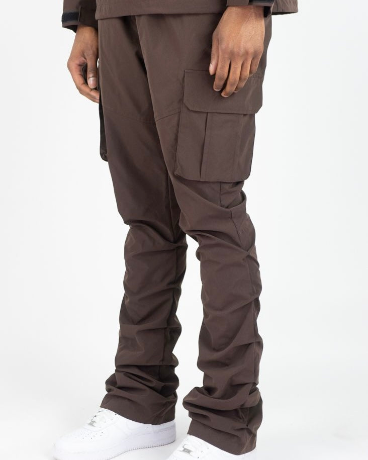 Rebel - STACKED NYLON CARGO PANT (BROWN) 422