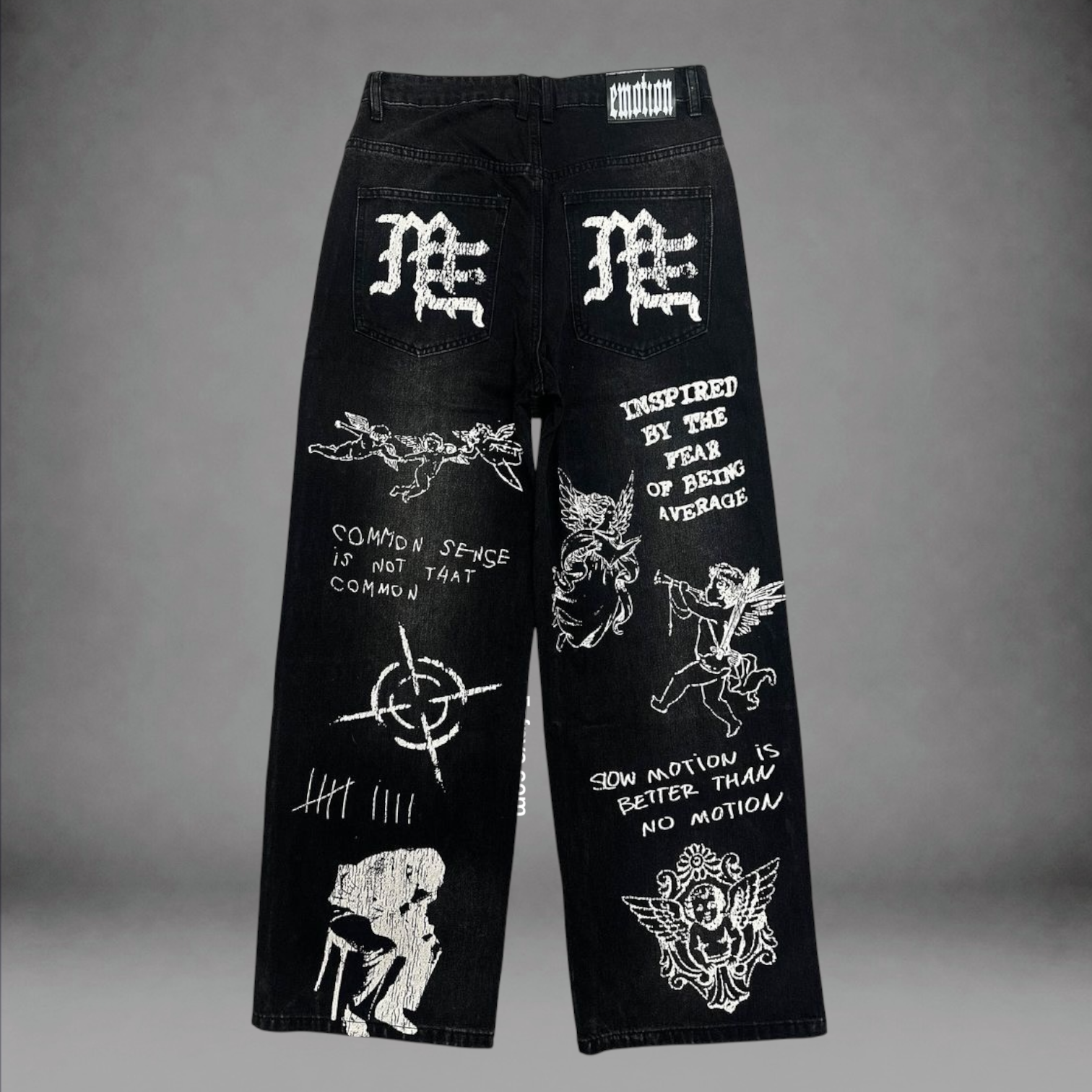 Mixed Emotions- Art Work Denim - Black Wash