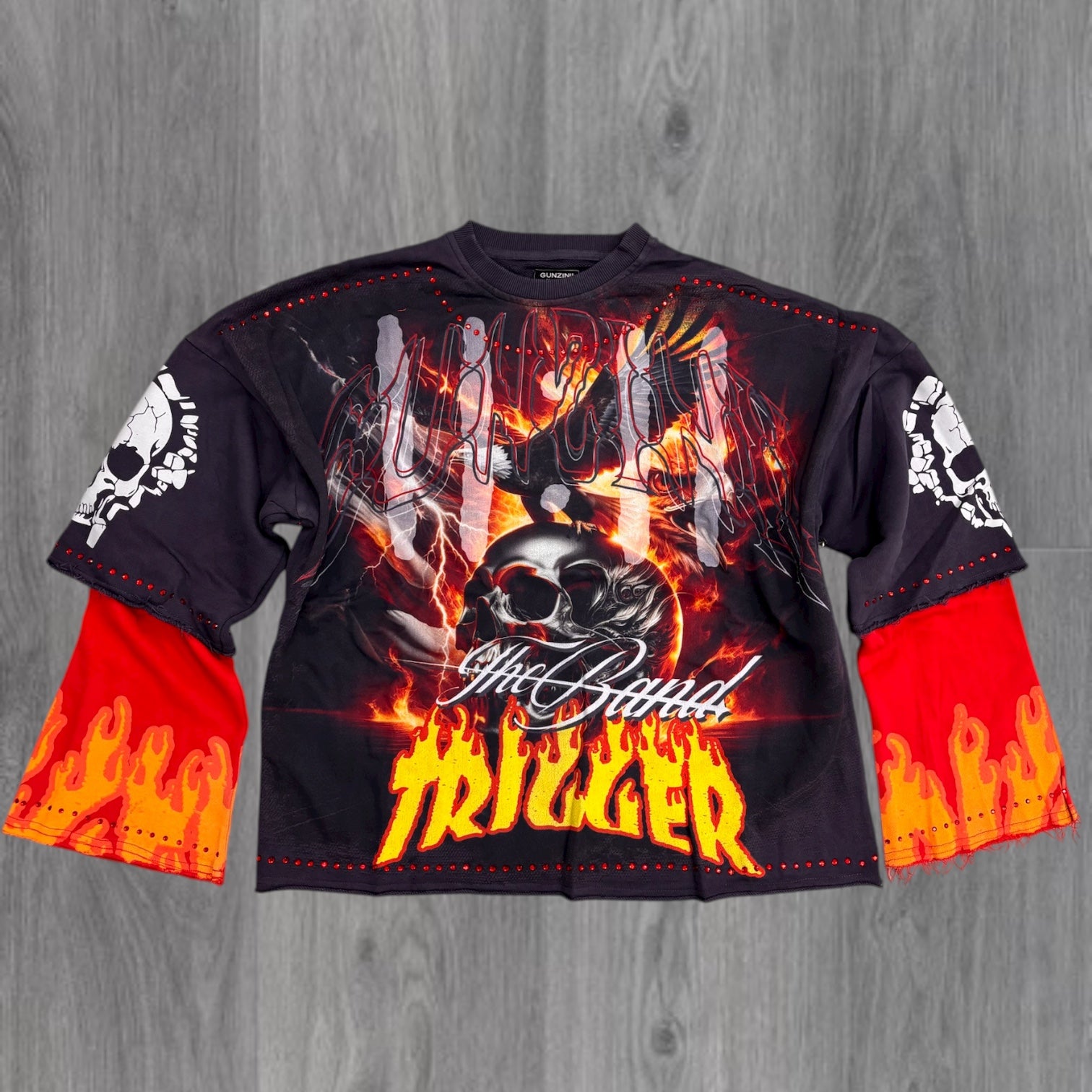 Gunzini - TRIGGER Crop L/S Tee - BLK - Gz830