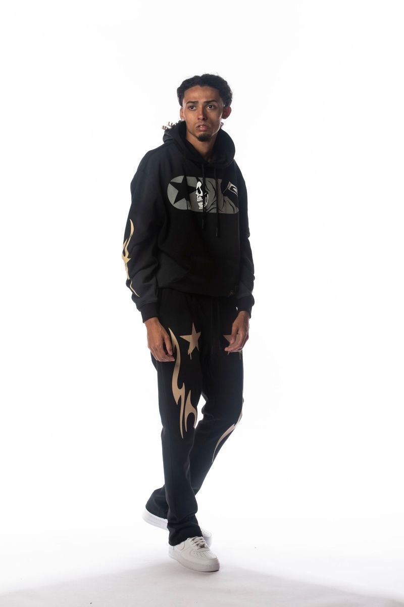 Civil Stacked Out Of Time Sweat Suit Black 6087 6088