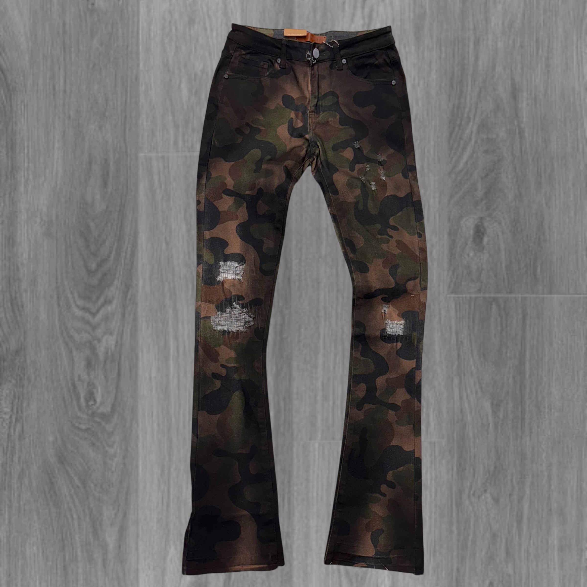 PHEELINGS - Ripped Stacked Denim - BRNT CAMO