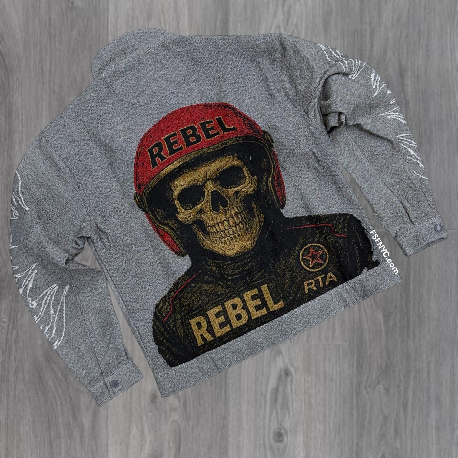 Rebel - Skull Tapestry Jacket- Grey - 550