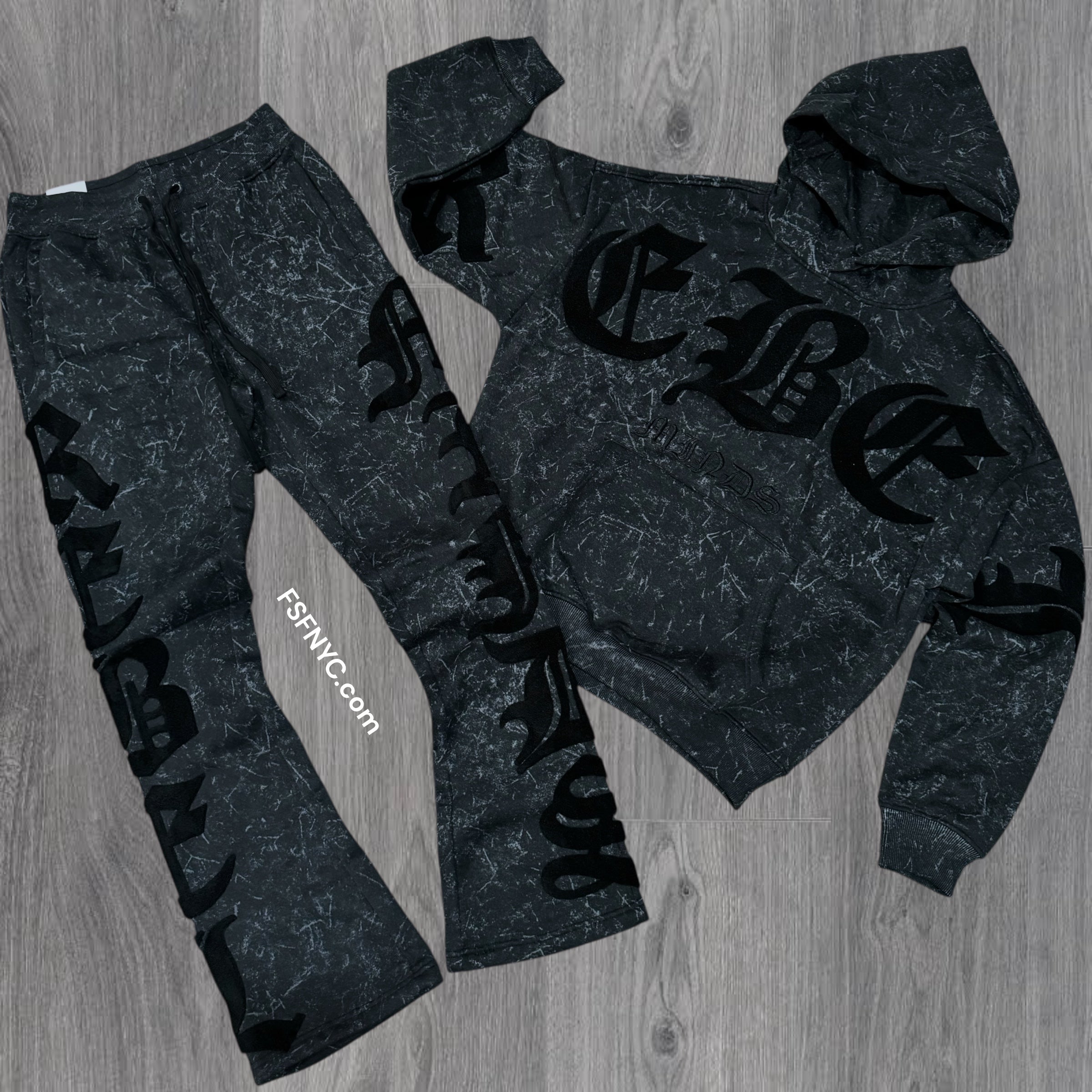Rebel - Stacked Chenille Sweat Suit - Black - 312 412