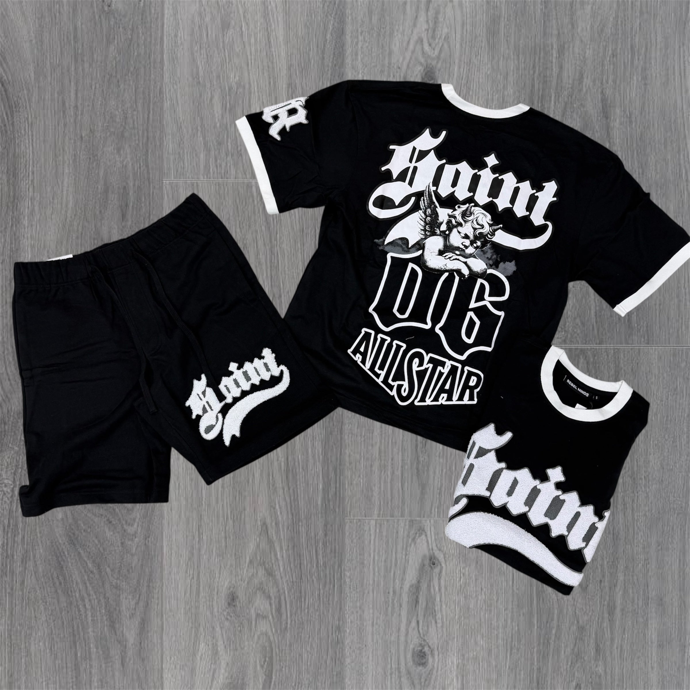 Rebel - Saint Chenille Short Set - Black - 141 941