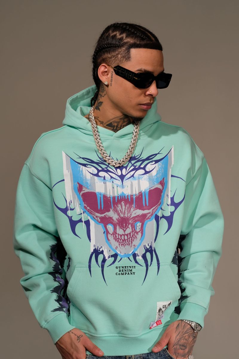 Gunzinii - Multi Graphic Hoodie - Mint - GZ576