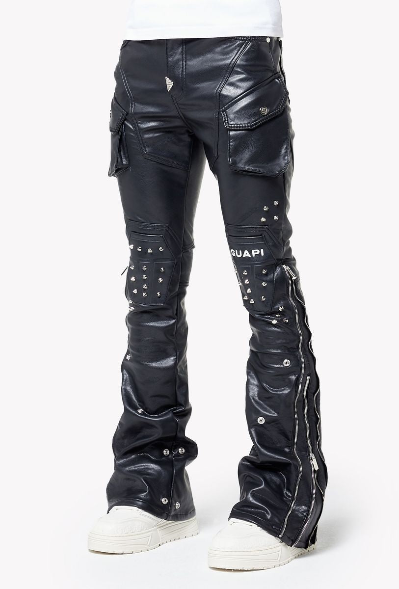 GUAPI - The Black Arc Leather Pants - Black