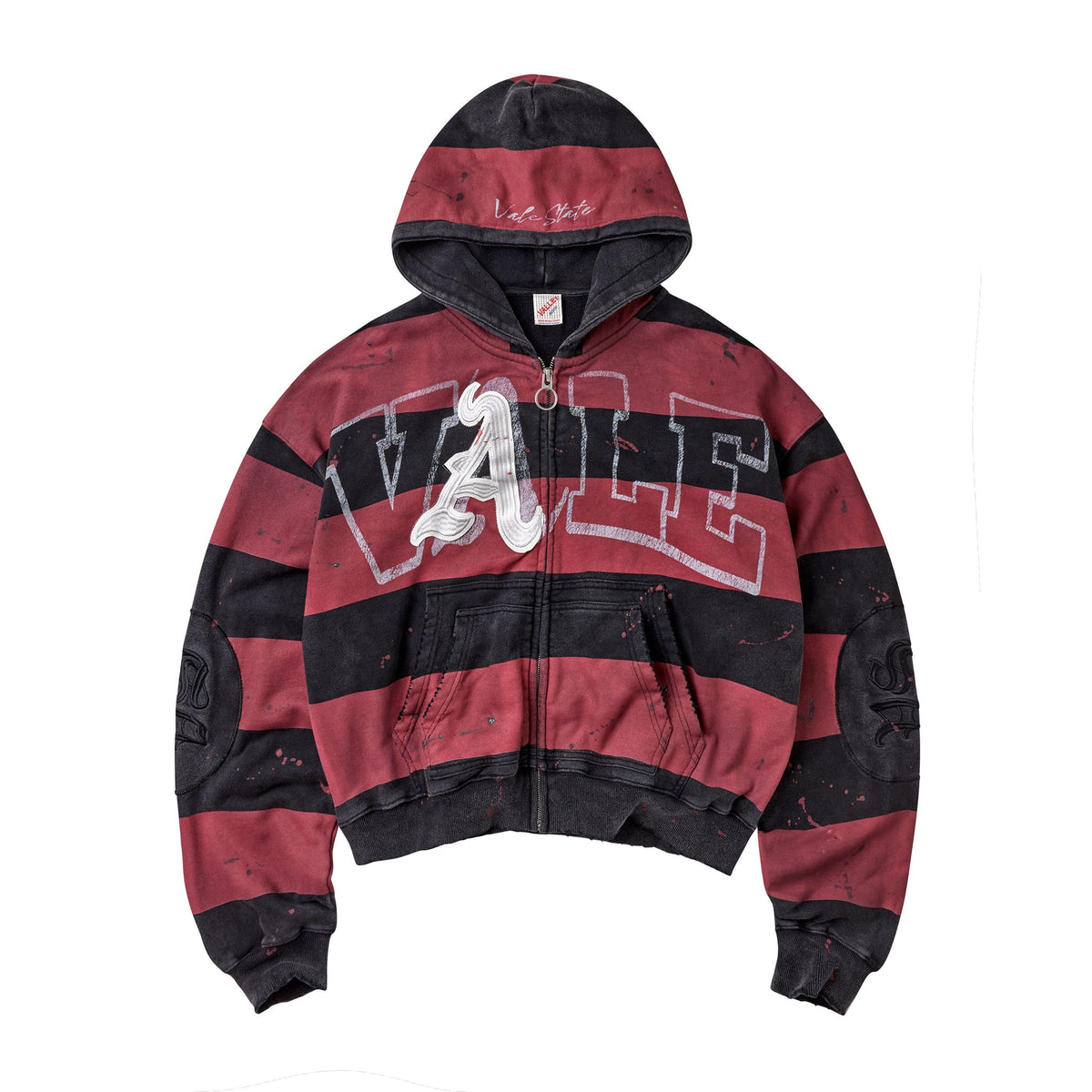 Vale ATL Zip Up Hoodie - Red/Black Stripe
