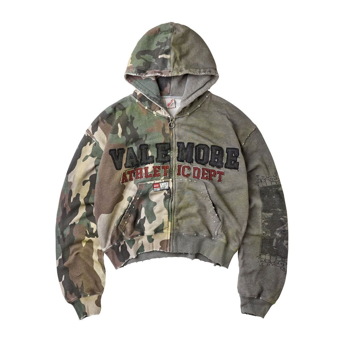Vale Zombie Zip Up Hoodie - Camo Heather Grey