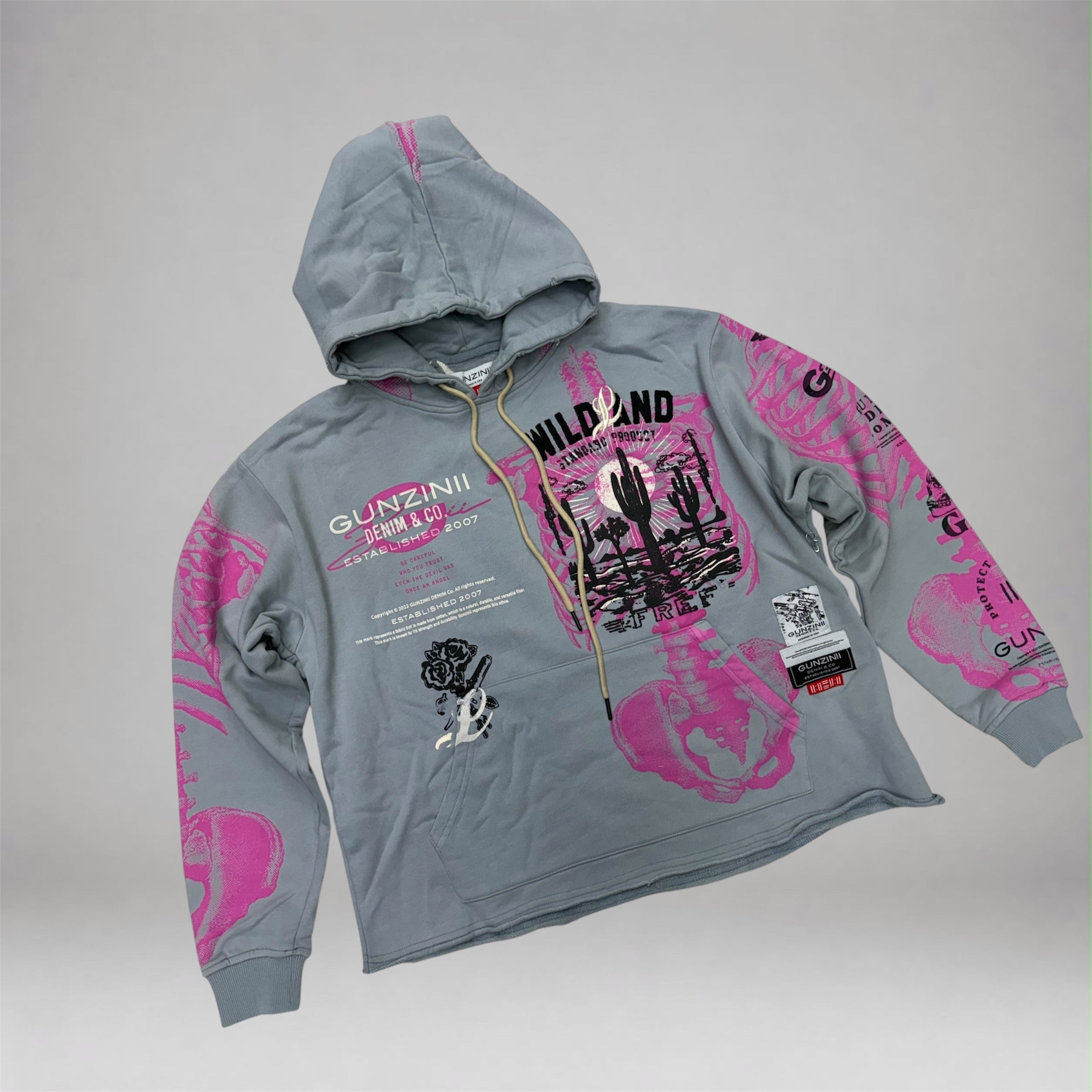 Gunzini - Wild West hoodie - Lt Grey 859