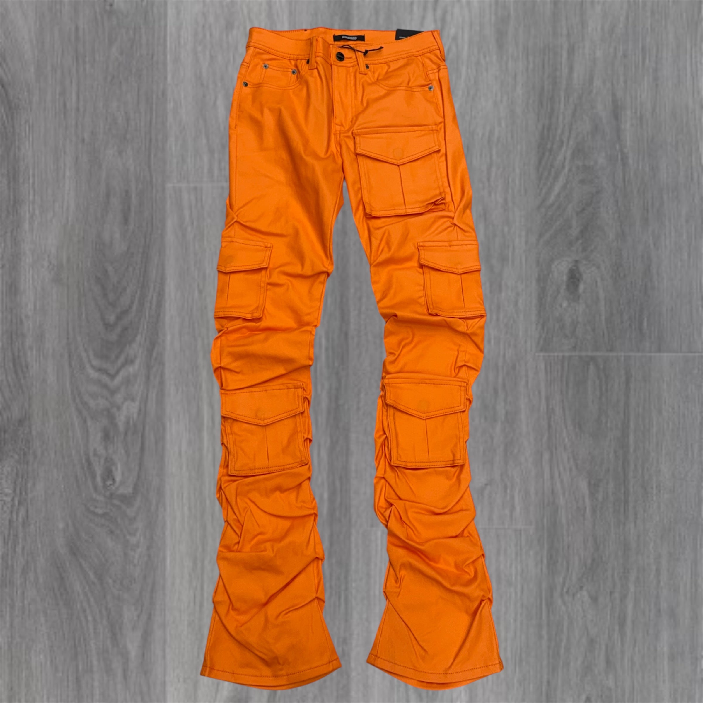 KD - Stacked Waxed Utility Denim - Coated Orange - 2056B