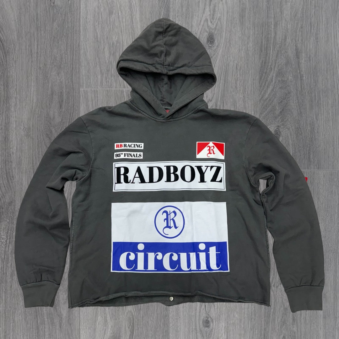 RAD Cut Off Racing Hoodie Grey