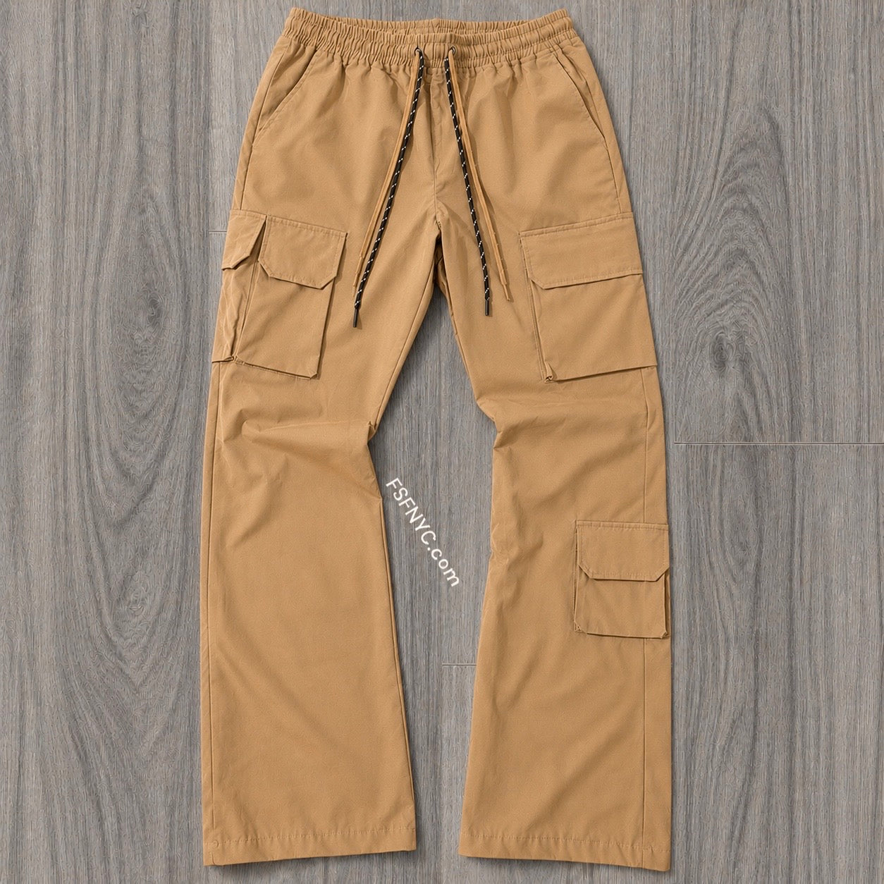 Baruda - Flare Nylon Cargo Pants - Wheat - 404FS