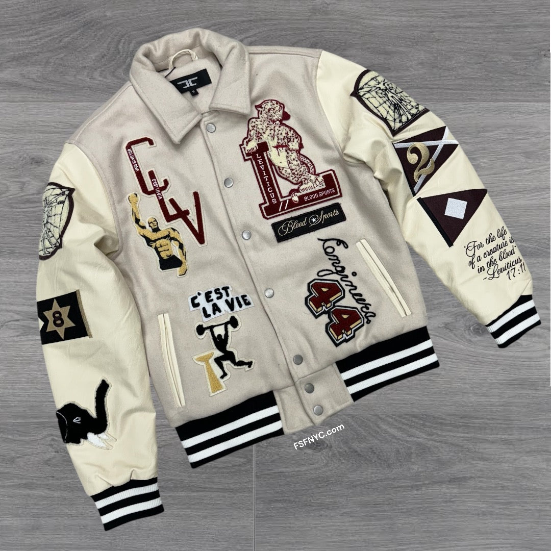 JC Varsity Jacket Burnt Bone 91648