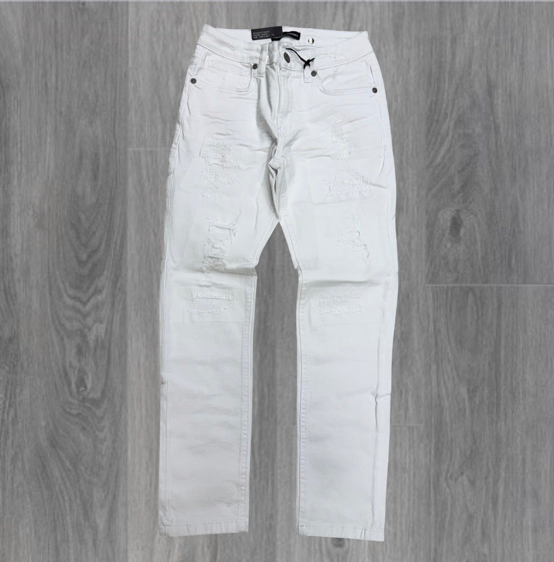 Threads - Slim Fit Distress Denim -White - 50134 zi