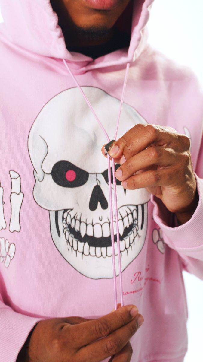 WRATHBOY - 3:33 Crop Hoodie - Pink - 080