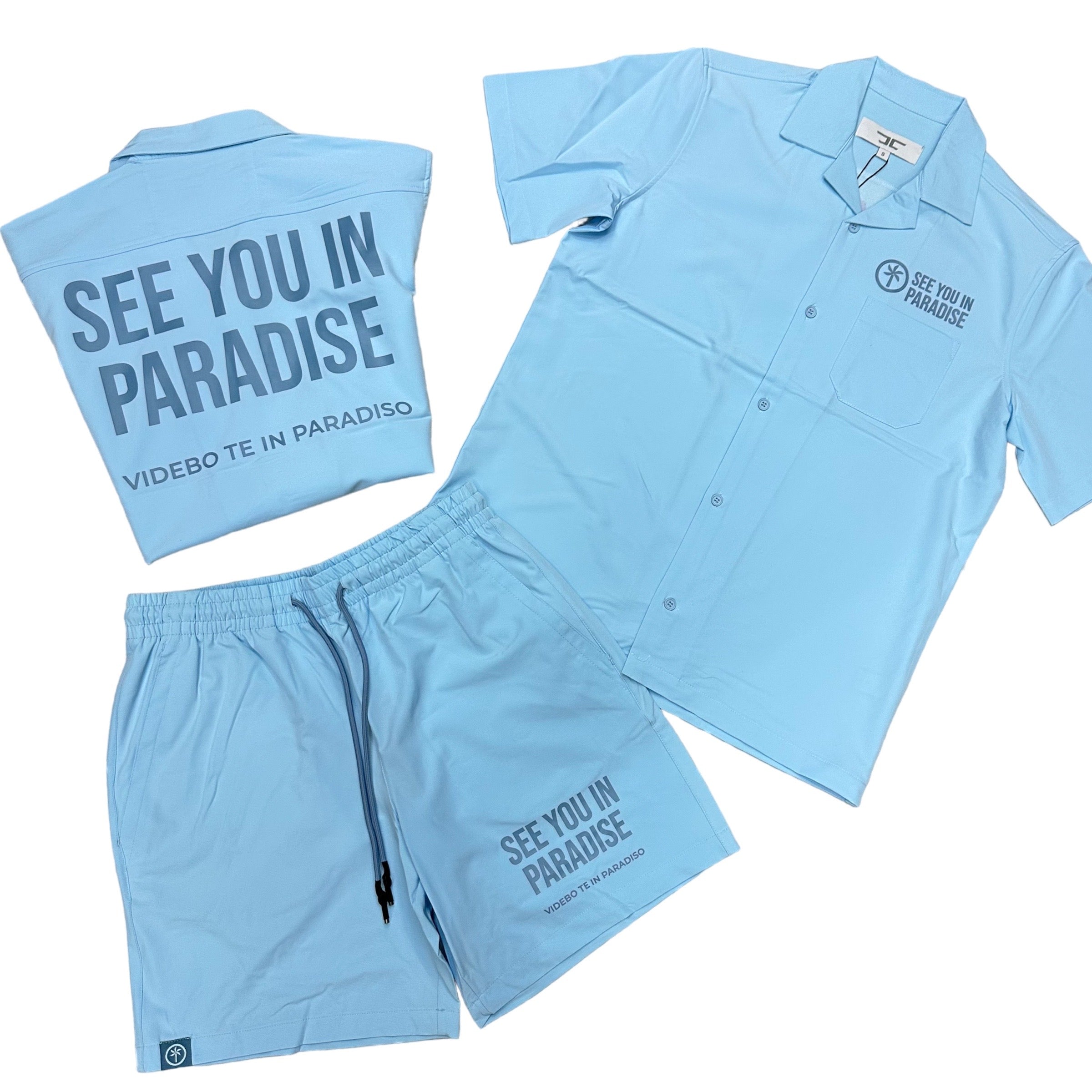 JC See You In Paradise TONE Shirt Set Blue 2554