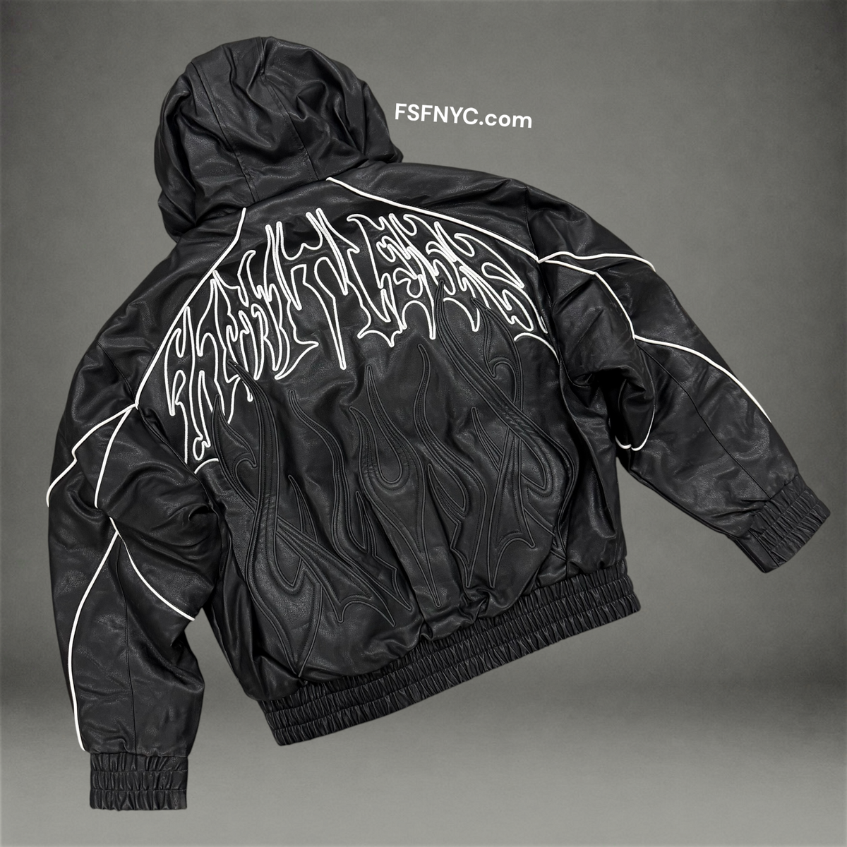 Rise - Limitless PU LEATHER Bomber - Black - F585