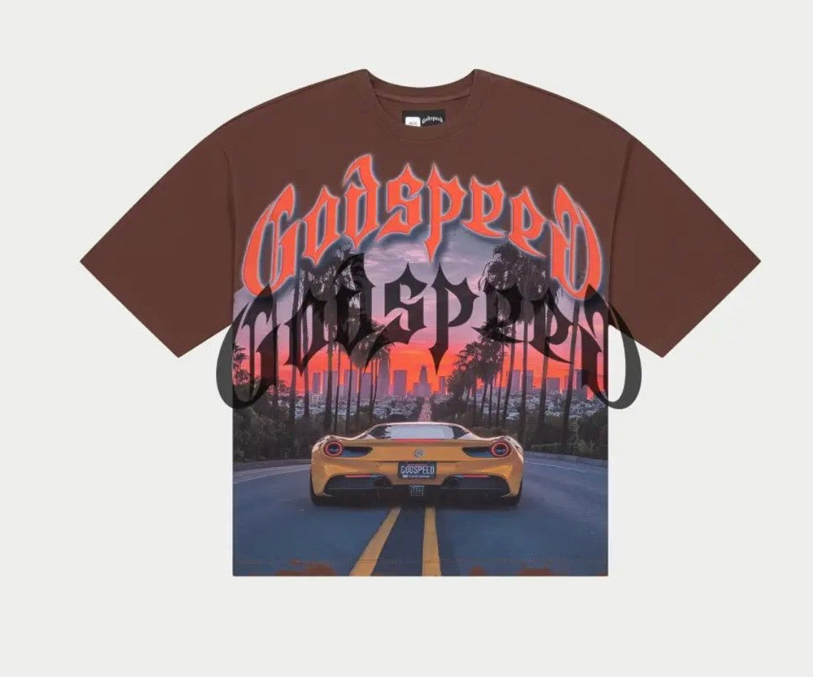 Godspeed Sunset T-shirt Brown