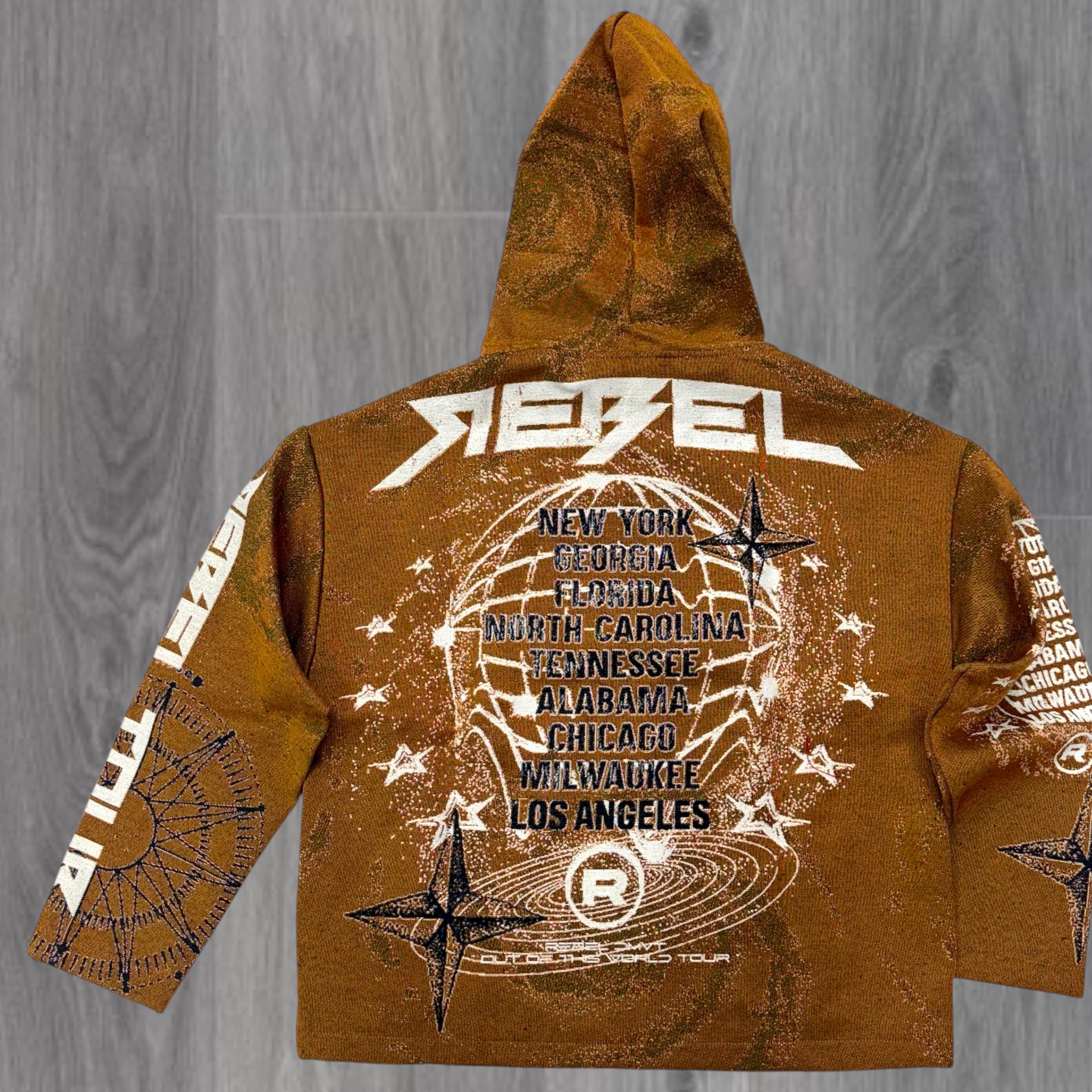 Jacquard - Rhinestone World Hoodie - Timbe - 340