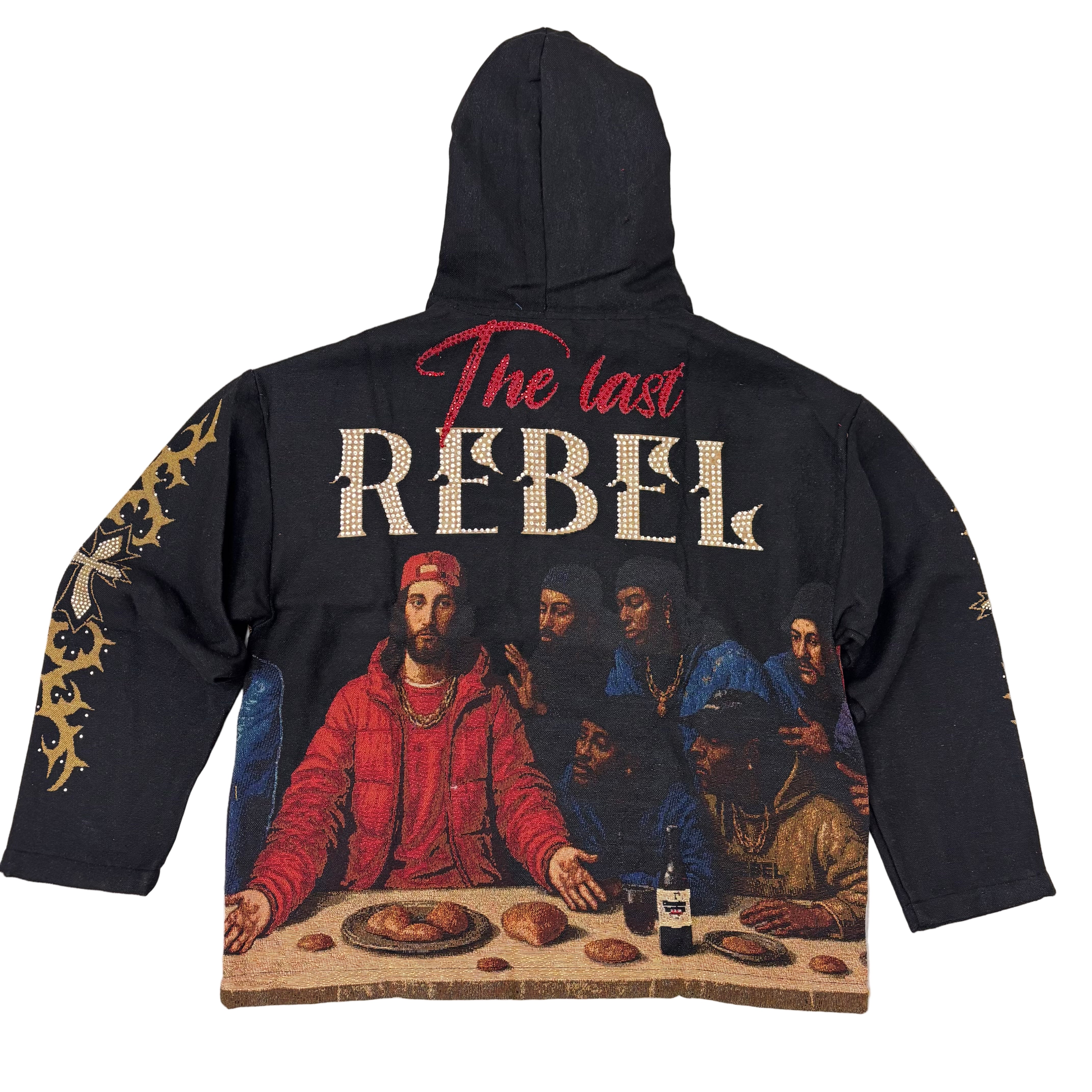 Rebel - THE LAST Jacquard Hoodie - BLK - 352