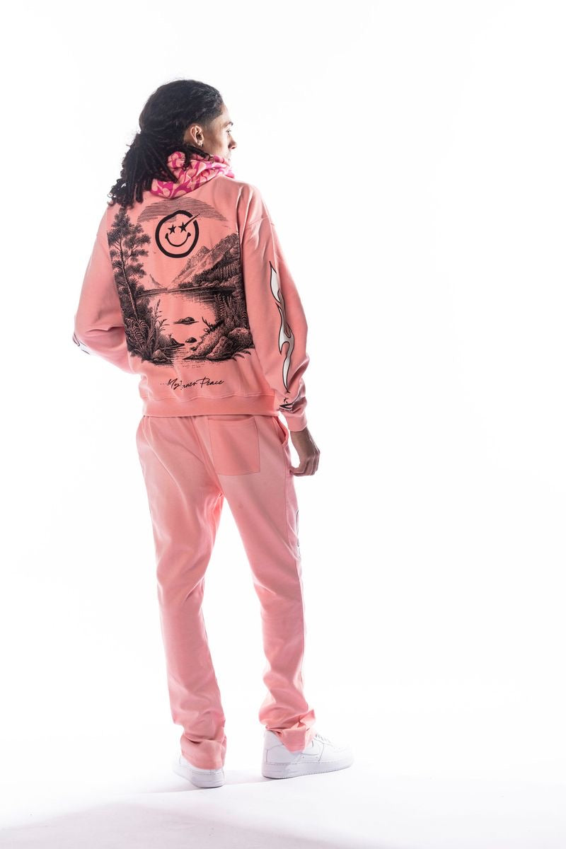 Civil Stacked Nar Sweat Suit Salmon 6092 6093