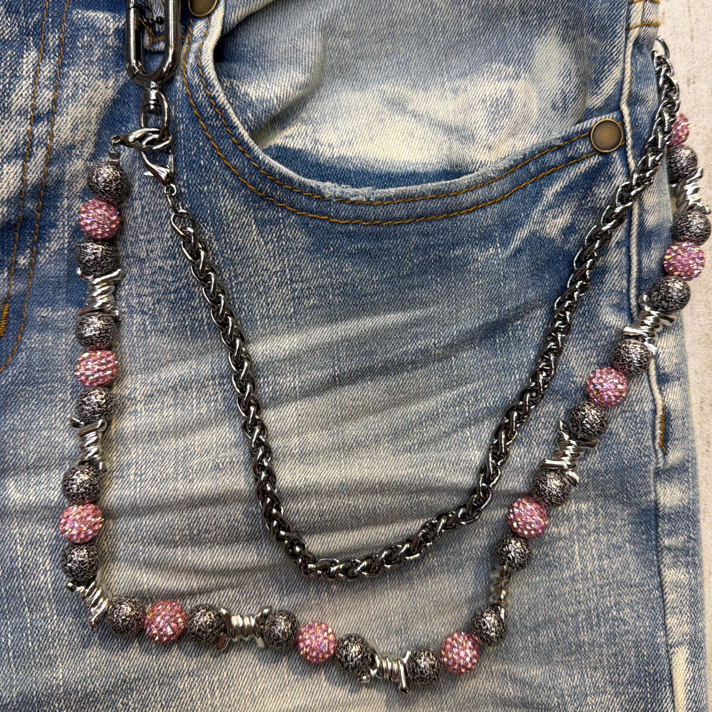 Wallet Chain - Pink Pearls